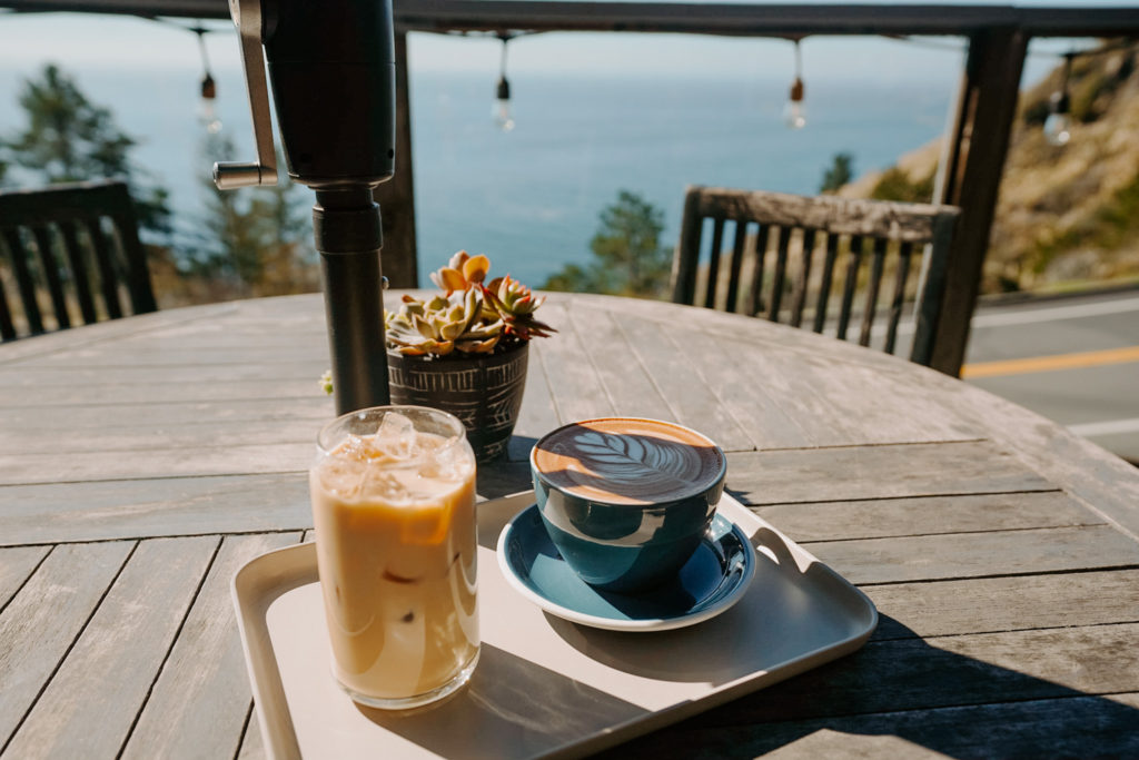 latte overlooking california coast