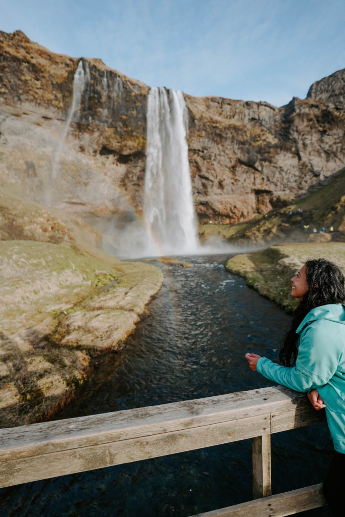 Behind Seljalandsfoss waterfall in Iceland