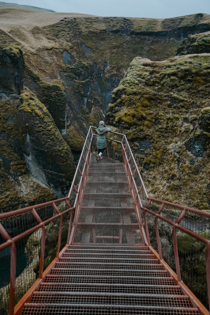 Fjaðrárgljúfur Canyon on a goomy day