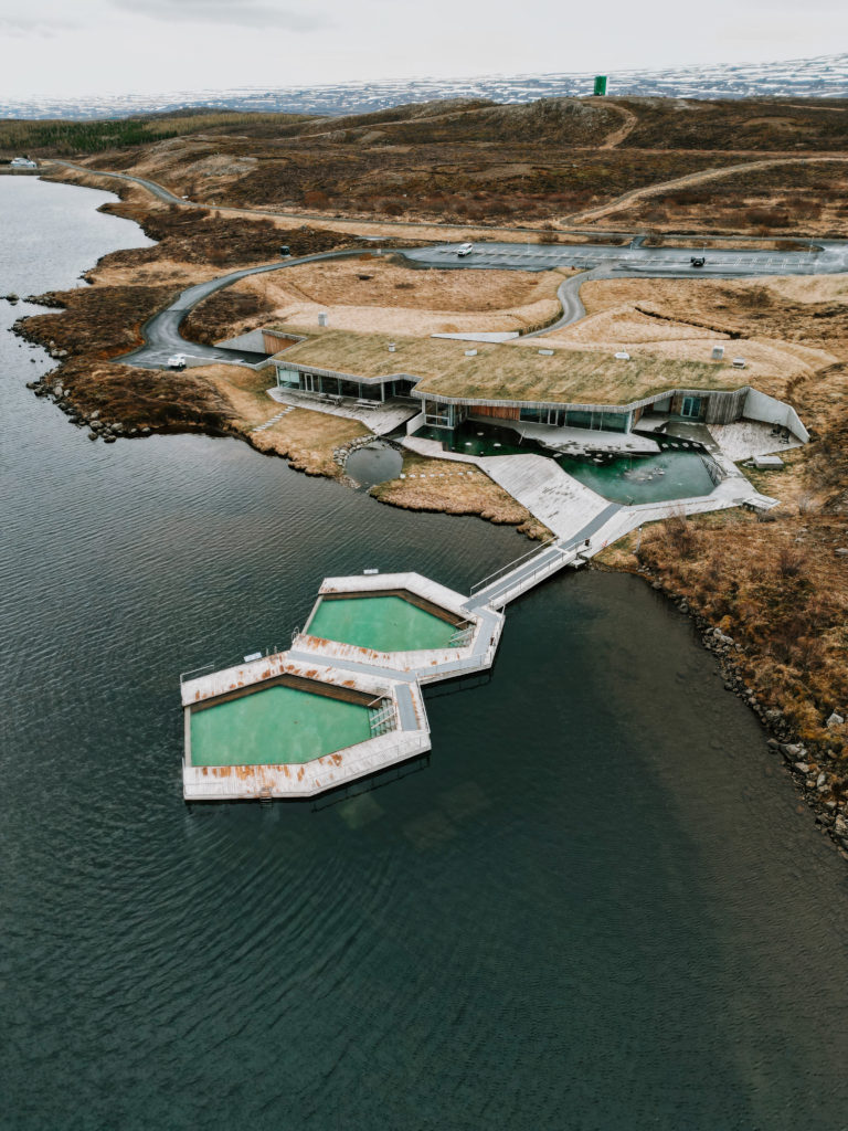 Hot Spring On Lake in Iceland