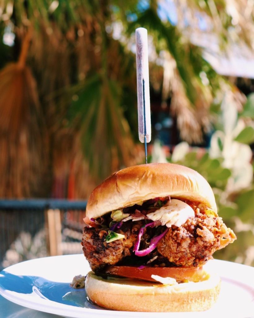 Fried chicken sandwich Kitchen in the desert Yucca Valley