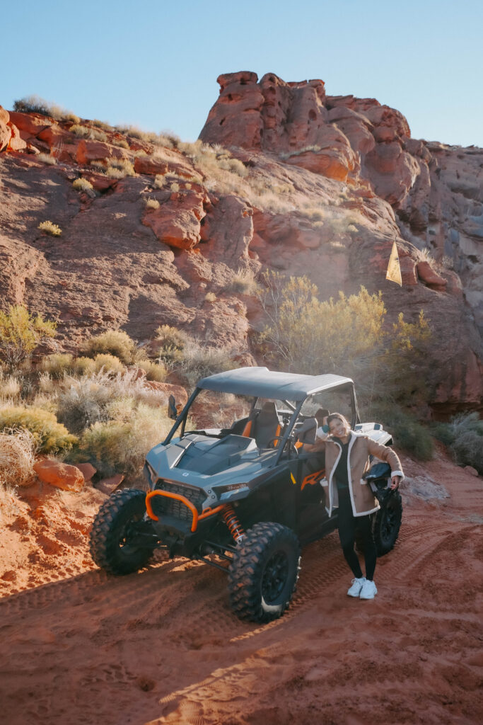 ATV tour in Zion surrounded by red canyon