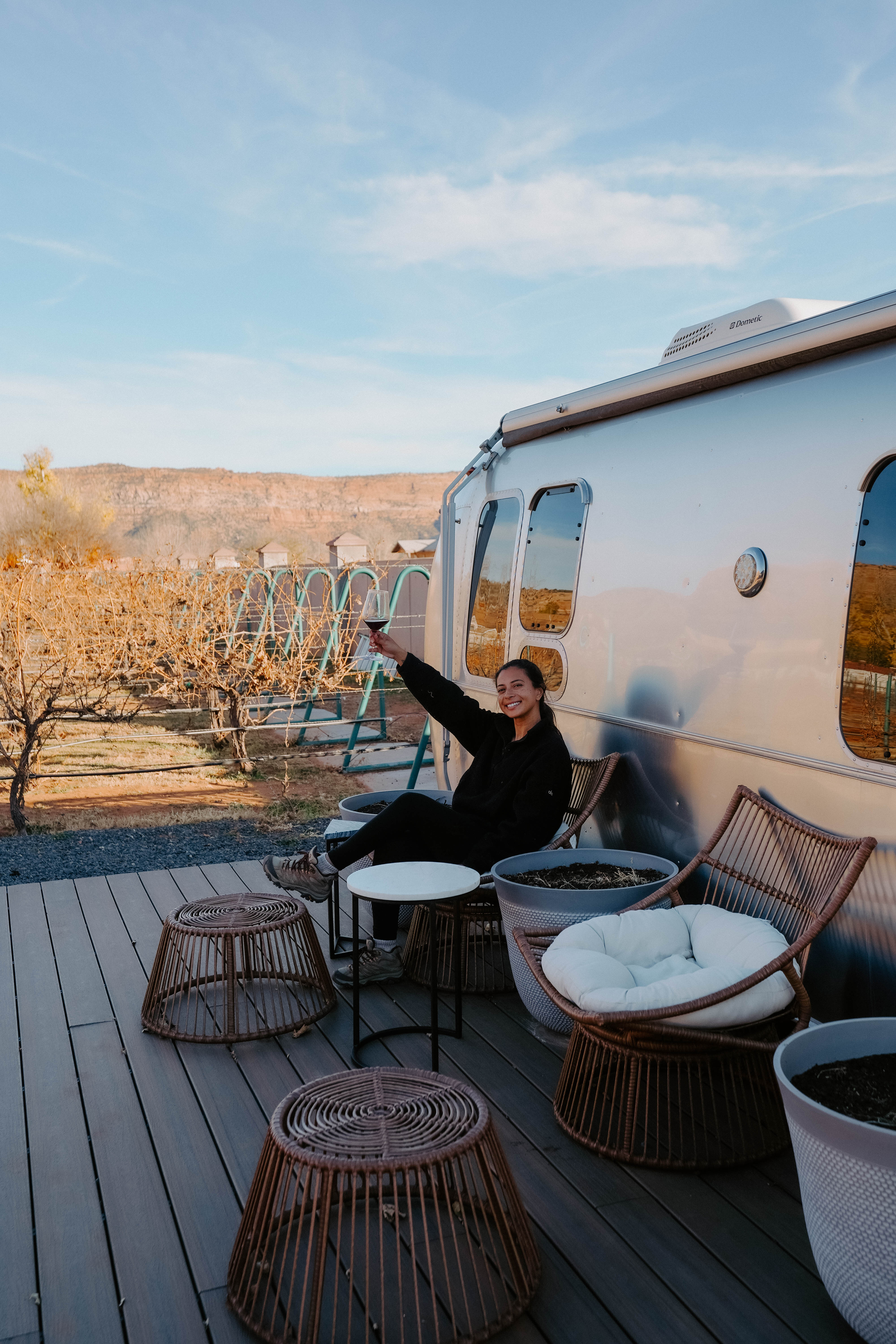 Winery in Zion with an airstream