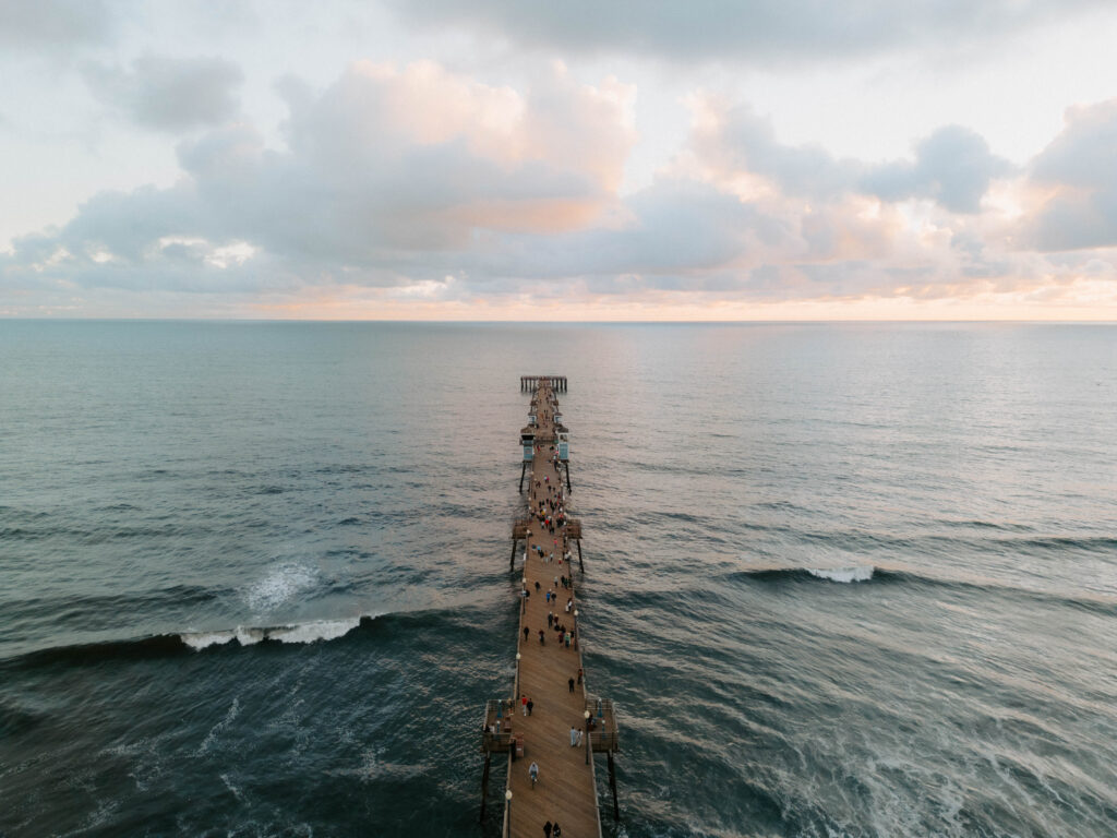 Drone shot of Oceanside pier