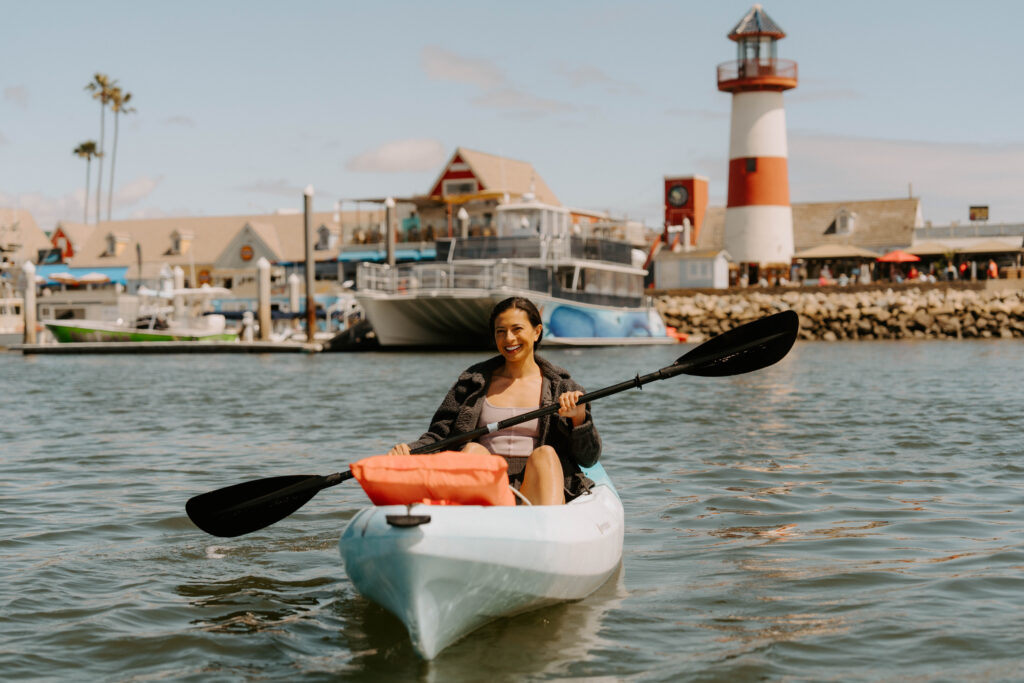 Kayaking in front of light house