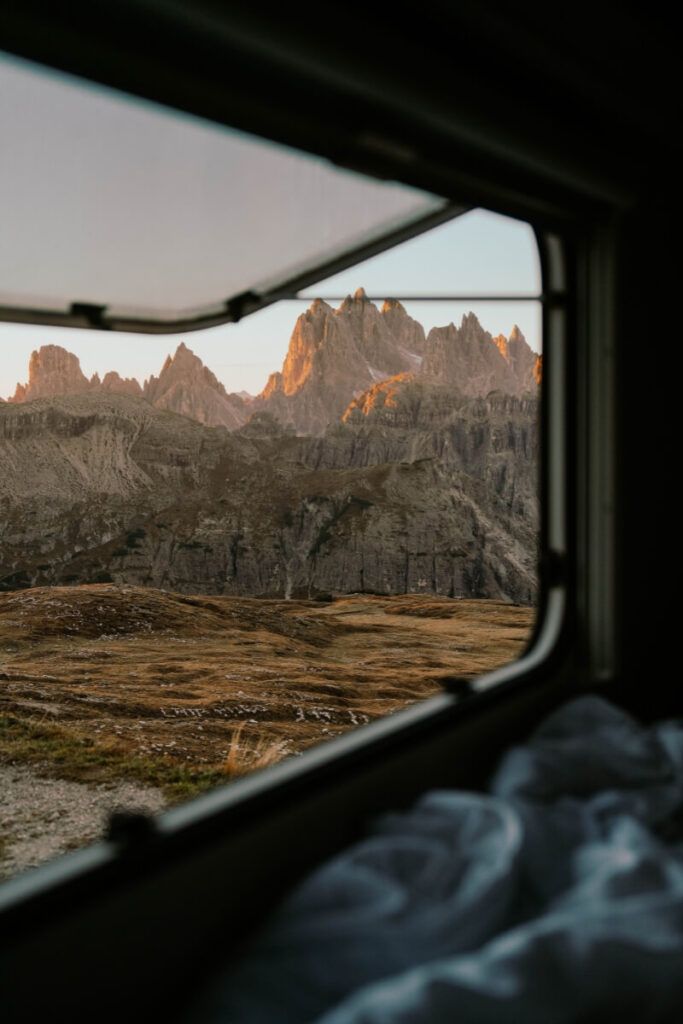 dolomites campervan view