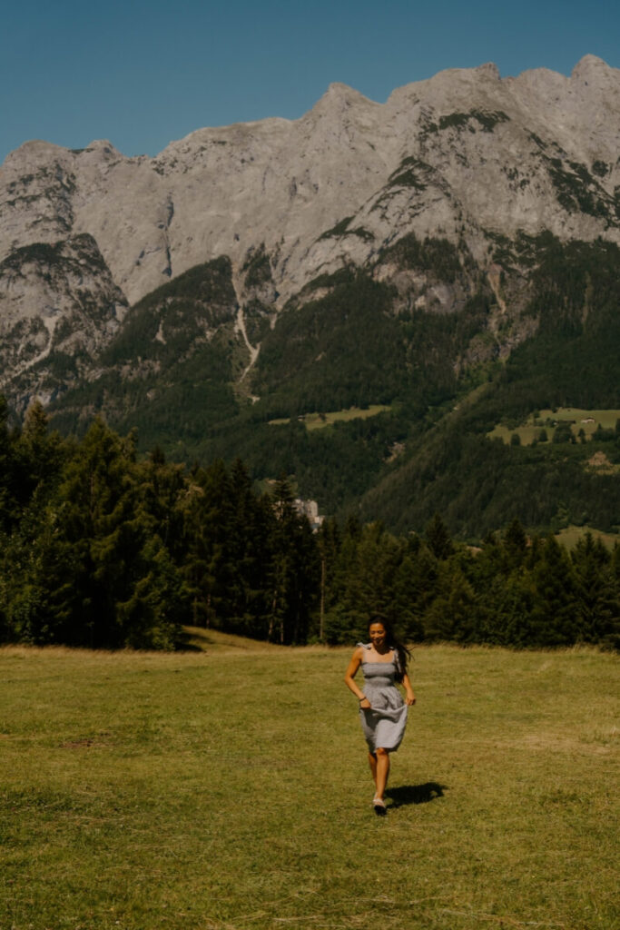girl visiting Austrian Alps