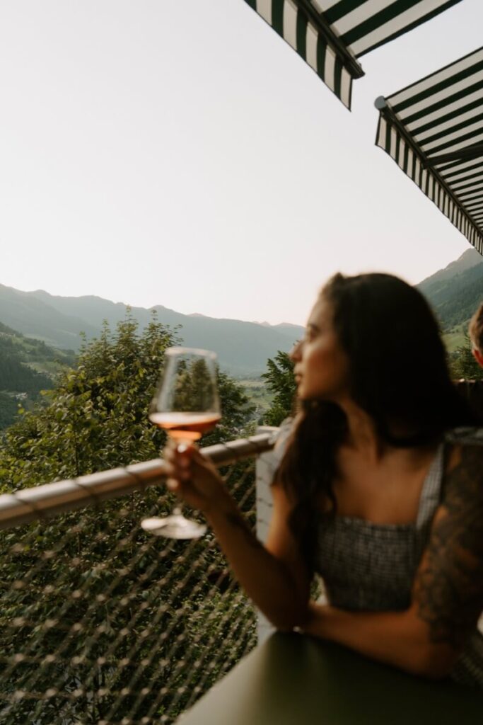 drinking at a rooftop bar in Salzburg, Austria