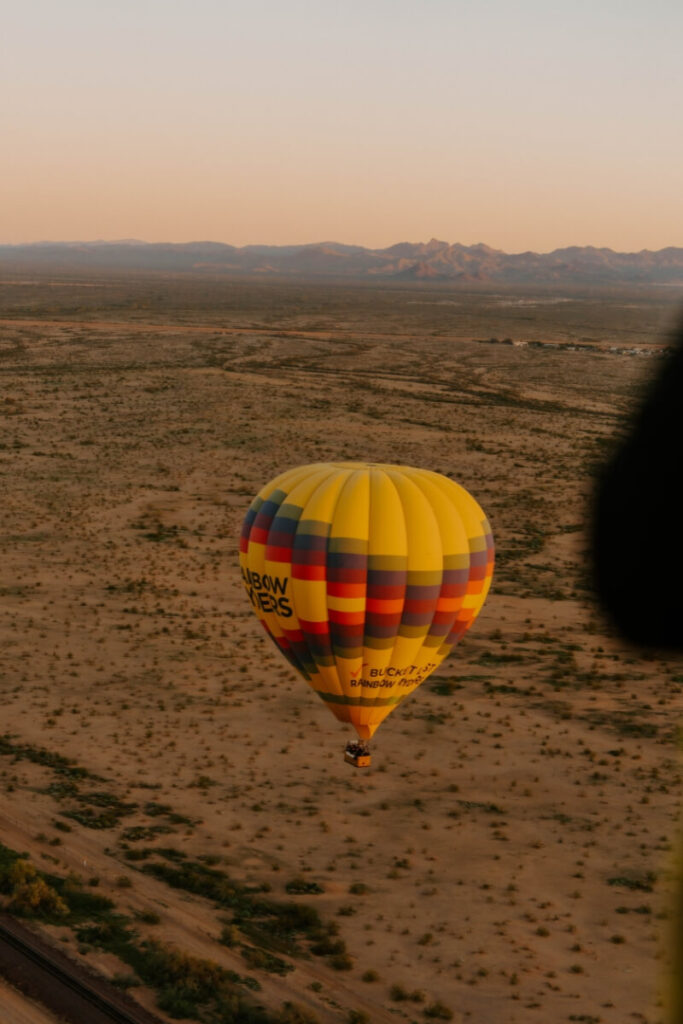 sunrise hot air balloon ride in Scottsdale