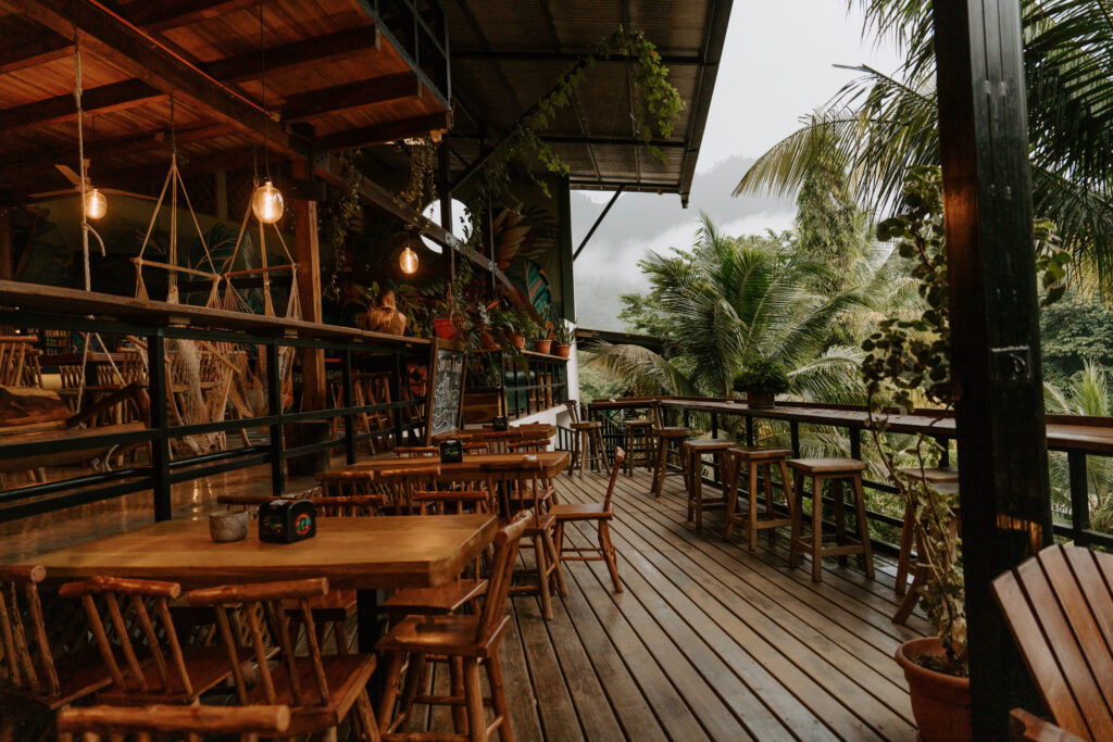 Greengos Hostel common area in the jungle