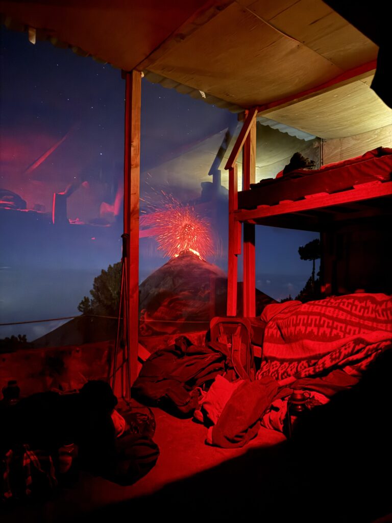 View of erupting Volcano in Guatemala 