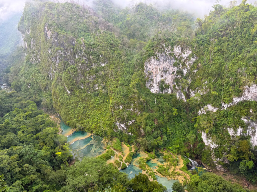 turquoise pools in Semuc Champey Guatemala