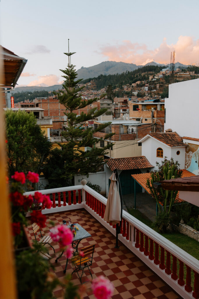 View from our hotel in Huaraz